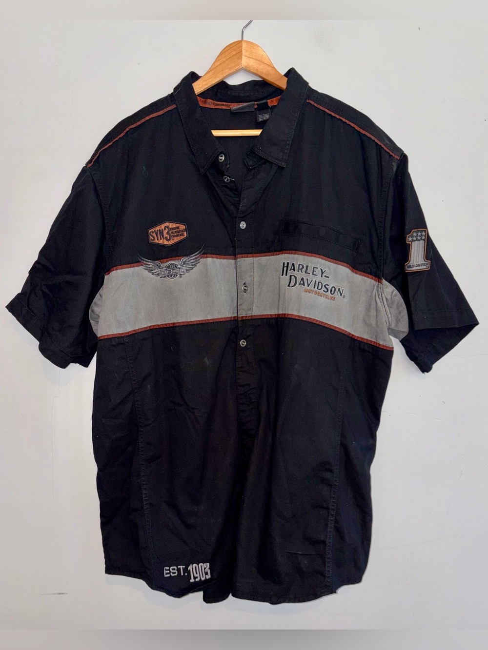 Harley-Davidson Iron Block Short Sleeve Mechanics Shirt sz 3XL
